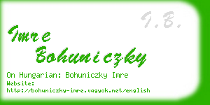 imre bohuniczky business card